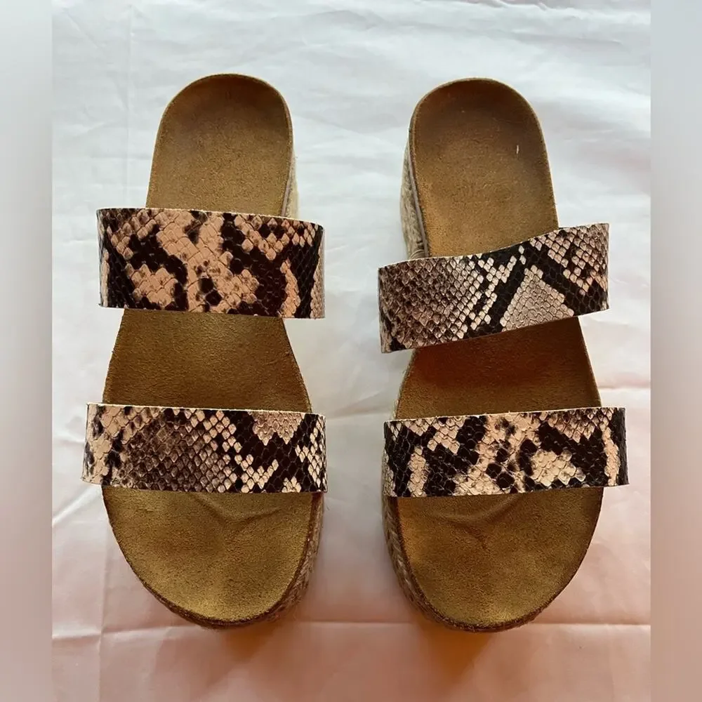 Vince Camuto Masinda Platform Snakeskin Sandals Size 9.5 Medium